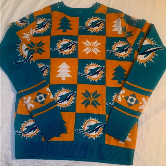 Miami dolphins throwback ugly sweater - Picture 2 of 2